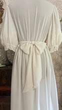 Load image into Gallery viewer, 1970's Vintage Bonnie Strauss Bone White Chiffon Secretary Dress
