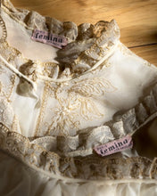 Load image into Gallery viewer, Femina of Paris New York 1950’s Vintage Embroidered Chiffon Peignoir Robe and Nightgown set
