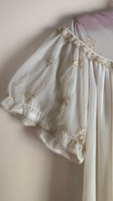 Load image into Gallery viewer, Femina of Paris New York 1950’s Vintage Embroidered Chiffon Peignoir Robe and Nightgown set
