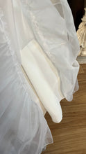 Load image into Gallery viewer, 1950’s Vintage One Shoulder Ruffled White Chiffon Gown by Mike Benet Formals
