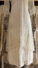 Load image into Gallery viewer, Pretty 2000’s Y2K era Ivory and White Embroidered Net Dress and Slip by Nataya
