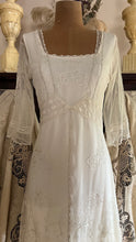 Load image into Gallery viewer, Pretty 2000’s Y2K era Ivory and White Embroidered Net Dress and Slip by Nataya
