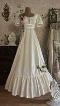 Load image into Gallery viewer, Beauty 1970's vintage white lace and poplin maxi dress
