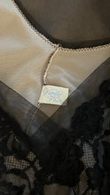 Load image into Gallery viewer, Rare 1950’s Vintage Black and Peach Chiffon Vanity Fair Peignoir Nightgown 32
