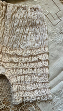 Load image into Gallery viewer, Darling 1970’s vintage ivory lace ruffle long leg bloomer panties pettipants
