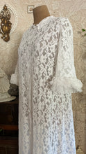 Load image into Gallery viewer, Pretty 1950’s 1960s White Alencon Lace Peignoir Robe
