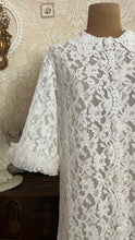 Load image into Gallery viewer, Pretty 1950’s 1960s White Alencon Lace Peignoir Robe
