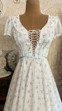 Load image into Gallery viewer, 1970’s vintage blue floral print Gunne sax maxi dress
