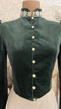 Load image into Gallery viewer, Fantastic Dark Sage Green Velveteen Cropped Gunne Sax Jacket
