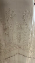 Load image into Gallery viewer, Pretty 2000’s Y2K era Ivory and White Embroidered Net Dress and Slip by Nataya
