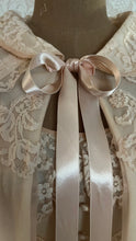 Load image into Gallery viewer, Spectacular 1950’s vintage pleated peach chiffon peignoir nightgown and robe set

