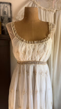 Load image into Gallery viewer, Femina of Paris New York 1950’s Vintage Embroidered Chiffon Peignoir Robe and Nightgown set
