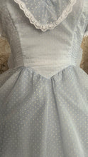 Load image into Gallery viewer, Teeny 1980's vintage Powder Blue Swiss Dot Chiffon Gunne Sax gown
