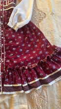 Load image into Gallery viewer, Childs 1970’s vintage Red Floral and Plaid Calico Jeunnes Filles Gunne Sax dress
