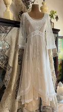 Load image into Gallery viewer, Old Stock 2000’s era Peaches and Cream Embroidered Net Cotton Dress by Nataya
