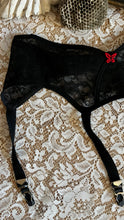 Load image into Gallery viewer, Perfect 1960’s vintage Black Lace Garter Belt by Empire Foundations
