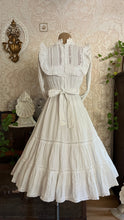 Load image into Gallery viewer, How Sweet! 1970&#39;s Vintage White Pintuck Cotton Mexican bridal dress
