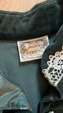 Load image into Gallery viewer, Fantastic Dark Sage Green Velveteen Cropped Gunne Sax Jacket
