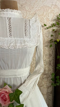 Load image into Gallery viewer, How Sweet! 1970&#39;s Vintage White Pintuck Cotton Mexican bridal dress
