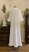 Load image into Gallery viewer, Pretty 1950’s 1960s White Alencon Lace Peignoir Robe
