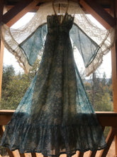 Load image into Gallery viewer, Dreamy 1960’s Vintage Stormy Sky Blue Voile Angel Sleeve Gunne Sax dress
