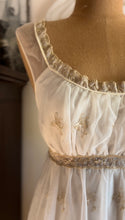 Load image into Gallery viewer, Femina of Paris New York 1950’s Vintage Embroidered Chiffon Peignoir Robe and Nightgown set
