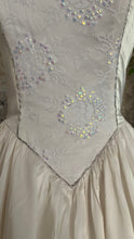 Load image into Gallery viewer, Sweetheart 1980’s Vintage White Satin and White Lace Dream Dress
