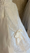 Load image into Gallery viewer, Stunning 1980’s Vintage White Satin and Tiered Lace Dream Dress
