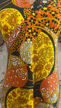 Load image into Gallery viewer, Psychedelic 1960’s Vintage Floral Patchwork Print Barkcloth Mini Dress Paradise Hawaii of Honolulu
