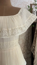 Load image into Gallery viewer, Butter Cream Cotton Crepe 1970’s 1980’s Vintage Off Shoulder Dress
