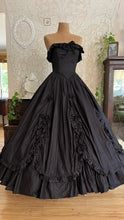 Load image into Gallery viewer, Gothic Fairytale 1980’s Vintage Black Cotton Bridal Gown by Laura Ashley
