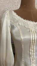 Load image into Gallery viewer, 1970’s vintage Butter Cream Satin Gunne Sax Button Back Blouse
