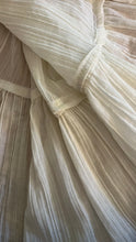Load image into Gallery viewer, Amazing 1970’s Vintage Ivory Crepe Voile and Lace Gunne Sax Flounced Sundress
