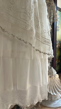 Load image into Gallery viewer, Pretty 2000’s Y2K era Ivory and White Embroidered Net Dress and Slip by Nataya
