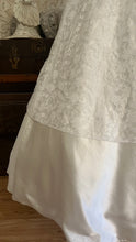 Load image into Gallery viewer, Stunning 1980’s Vintage White Satin and Tiered Lace Dream Dress
