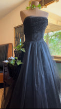 Load image into Gallery viewer, My Fairtale 1950’s Vintage Black Tulle Gown with Tiered Pockets
