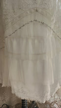 Load image into Gallery viewer, Pretty 2000’s Y2K era Ivory and White Embroidered Net Dress and Slip by Nataya
