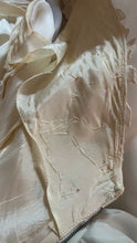 Load image into Gallery viewer, Breathtaking 1950’s Vintage Dove White Chiffon and Antique Rose Lace Bridal Gown Wedding Dress
