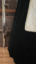 Load image into Gallery viewer, Medieval vibes 1970’s vintage Darkest Green Velveteen Candi Jones Dress

