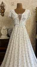 Load image into Gallery viewer, 1970’s vintage blue floral print Gunne sax maxi dress
