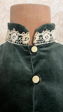 Load image into Gallery viewer, Fantastic Dark Sage Green Velveteen Cropped Gunne Sax Jacket
