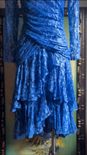 Load image into Gallery viewer, 1980’s Vintage Royal Blue Lace Dress by A La Carte
