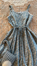 Load image into Gallery viewer, Childs 1970’s vintage Duck Egg Blue Floral Calico Jeunnes Filles Gunne Sax Sundress
