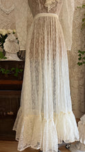 Load image into Gallery viewer, Ethereal Homemade 1970’s Vintage Sheer Ivory Lace Gunne Dress
