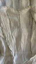 Load image into Gallery viewer, How Sweet! 1970&#39;s Vintage White Pintuck Cotton Mexican bridal dress
