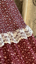 Load image into Gallery viewer, Perfect 1970’s Vintage Red Calico and velveteen Gunne Sax Maxi Sundress
