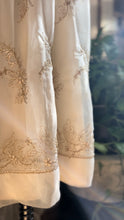 Load image into Gallery viewer, Femina of Paris New York 1950’s Vintage Embroidered Chiffon Peignoir Robe and Nightgown set
