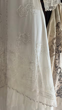 Load image into Gallery viewer, Pretty 2000’s Y2K era Ivory and White Embroidered Net Dress and Slip by Nataya

