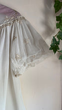 Load image into Gallery viewer, Femina of Paris New York 1950’s Vintage Embroidered Chiffon Peignoir Robe and Nightgown set
