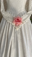Load image into Gallery viewer, Fairytale 1980’s Vintage White Floral Cotton Bridal Gown by Laura Ashley
